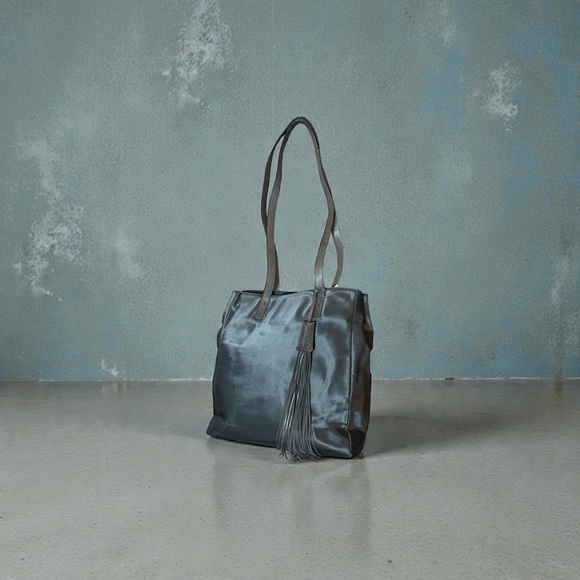 Andrea Mabiani Handbags - Andrea Mabiani Shoulder Tote Dark Green Made In Italy Leather Straps And Tassle